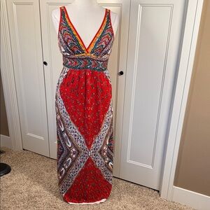 Angie Multicolor Patterned Maxi Dress